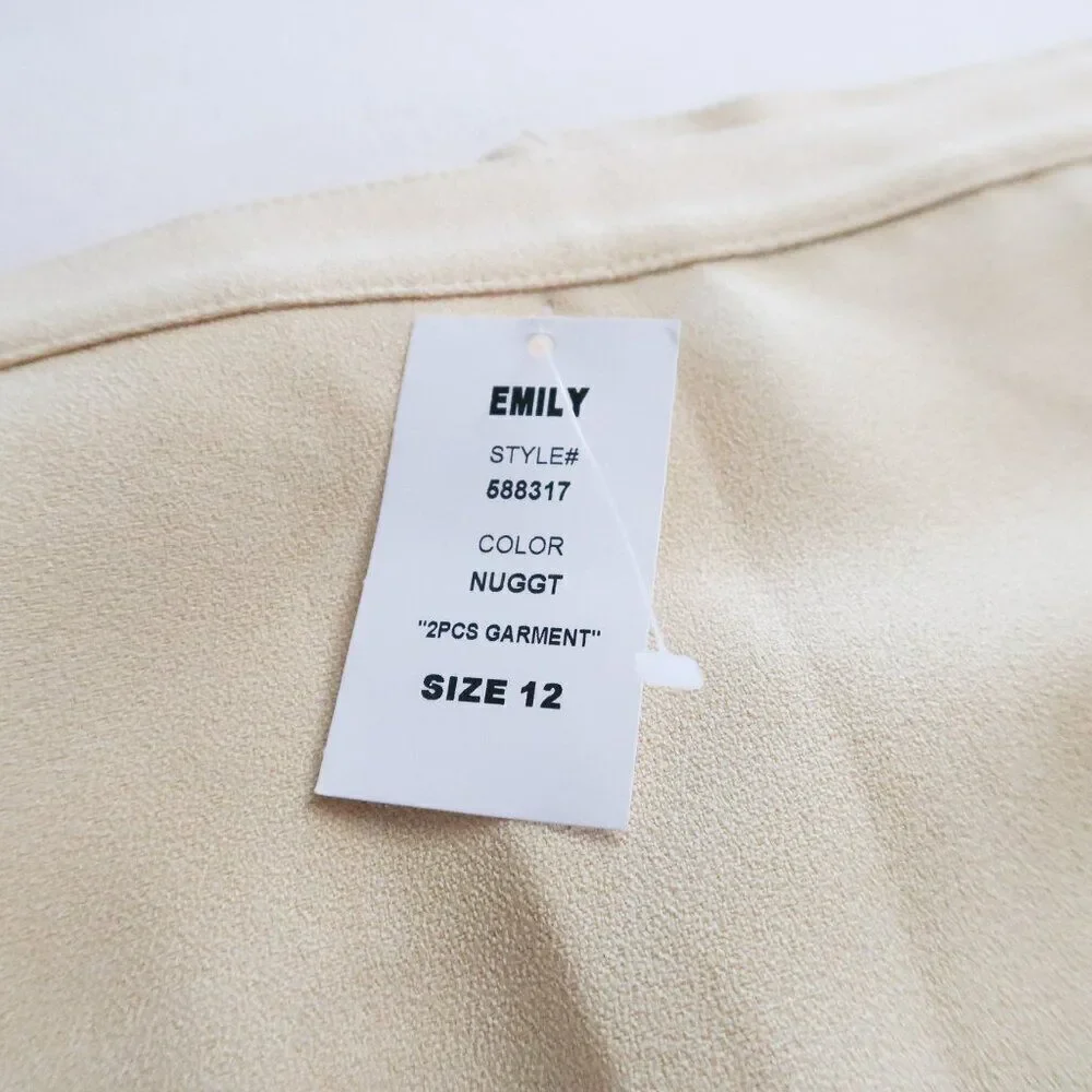Emily Light Yellow Skirt Suit Size 12